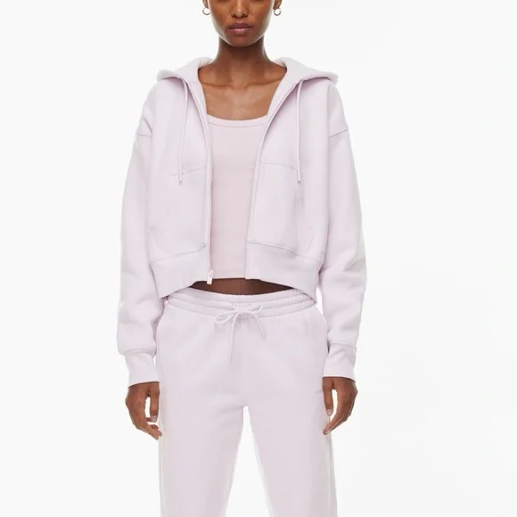 Aritzia TNA Terry Fleece Boyfriend Boxy Zip Up Hoodie Lilac Sugarplum
Size M - Picture 2 of 10